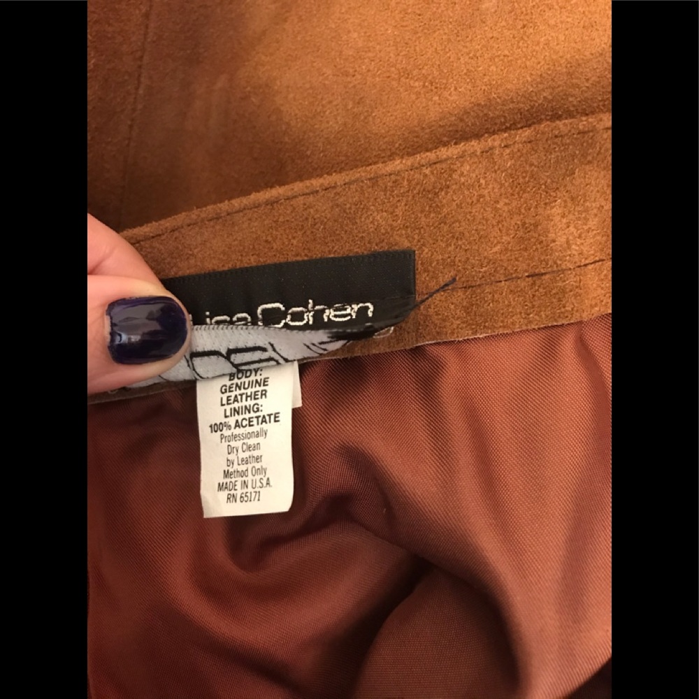 Lisa Cohen For Phoenix Vintage Suede Leather Skirt - Picture 16 of 16